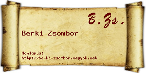 Berki Zsombor névjegykártya